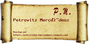Petrovitz Mercédesz névjegykártya